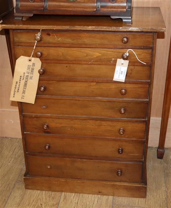 Ex. Syon Park Collectors chest containing shells and fossils W.49cm